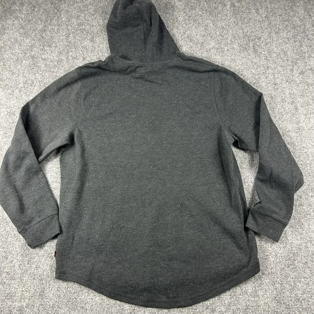 Levi's Hoodie Mens XL Gray Pullover Kangaroo Pocket Curved Hem Solid‎ Basic